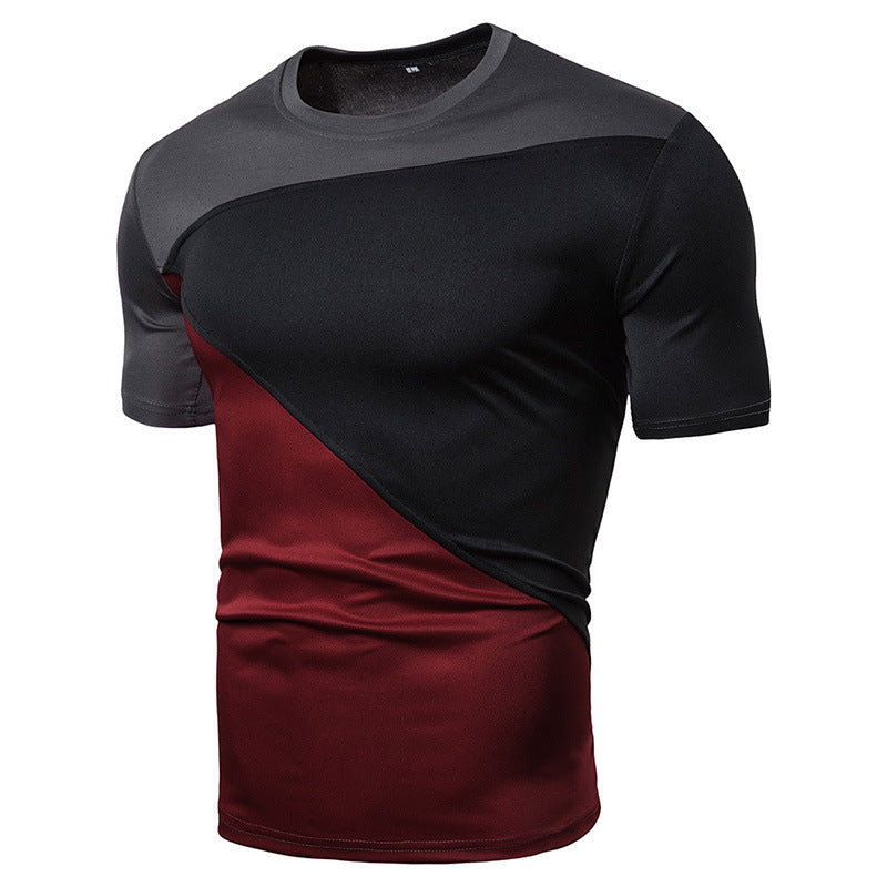 Short-sleeved T-shirt Stitching Round Neck Men's T-shirt