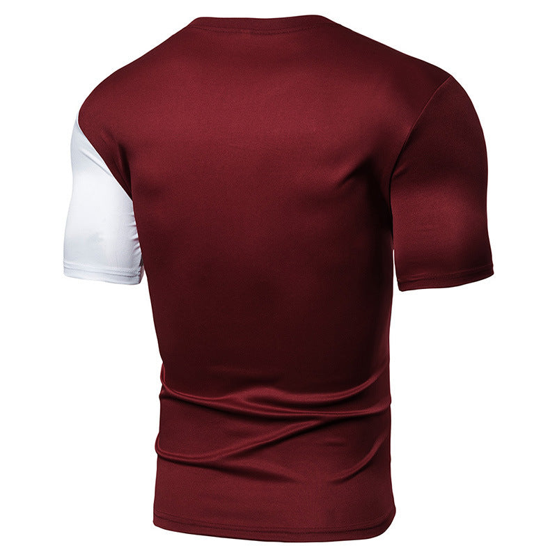 Short-sleeved T-shirt Stitching Round Neck Men's T-shirt