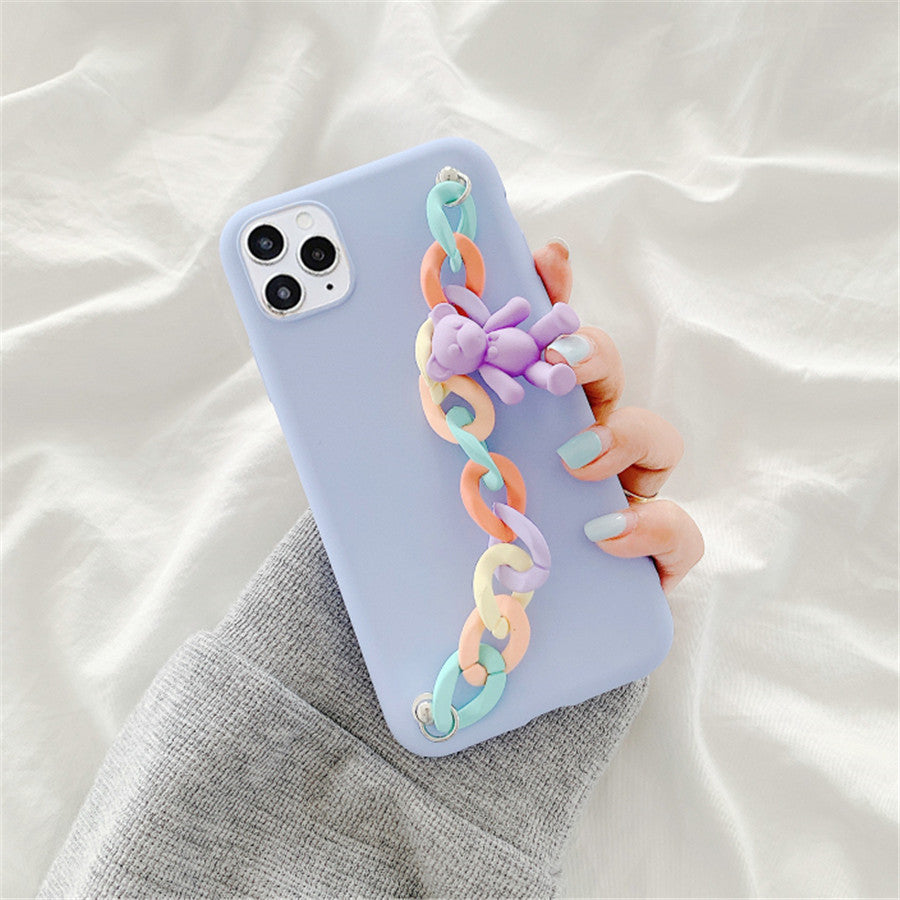 Compatible with Apple, Cute Doll Chain For Female iPhone Case