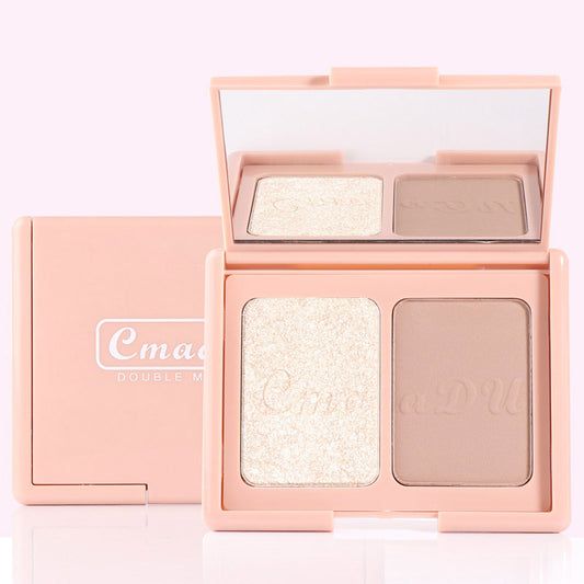 Two-Tone Delicate Natural Blush Highlighter Powder Repairing Palette