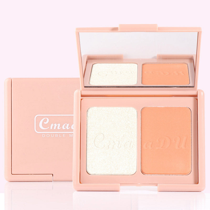 Two-Tone Delicate Natural Blush Highlighter Powder Repairing Palette