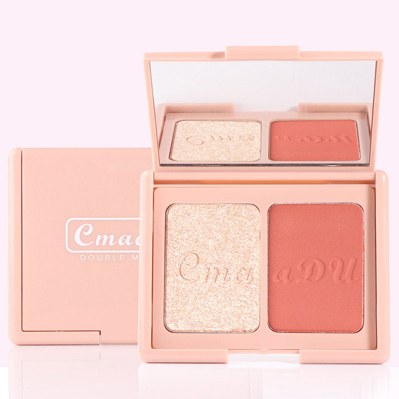 Two-Tone Delicate Natural Blush Highlighter Powder Repairing Palette