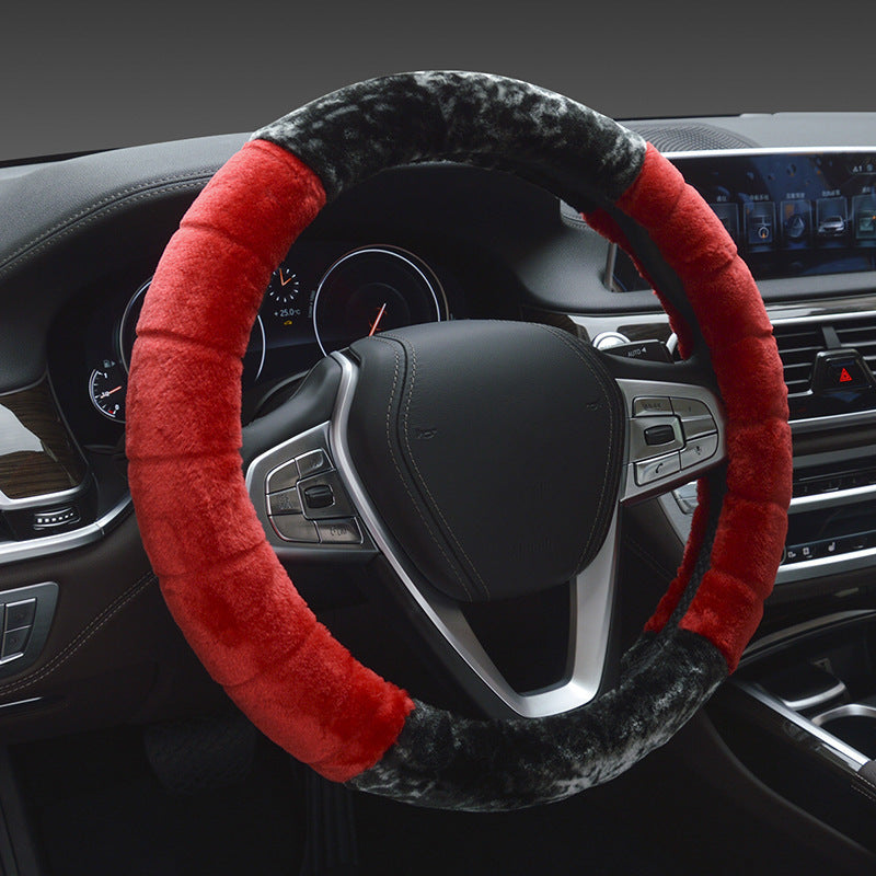 Short Plush Steering Handle Cover Non-slip And Warm Universal Steering Wheel Cover