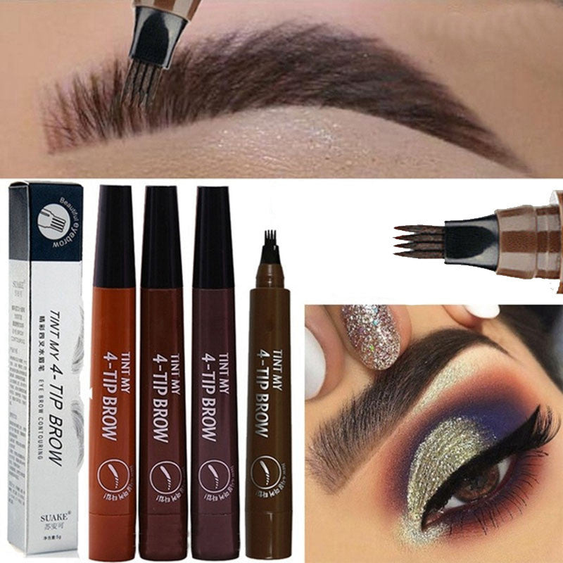 Four-prong Bifurcated Liquid Eyebrow Pencil