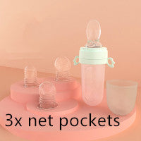 Baby Biting Bag Rice Cereal Spoon Complementary Food Feeding Spoon Portable Rice Cereal Bottle