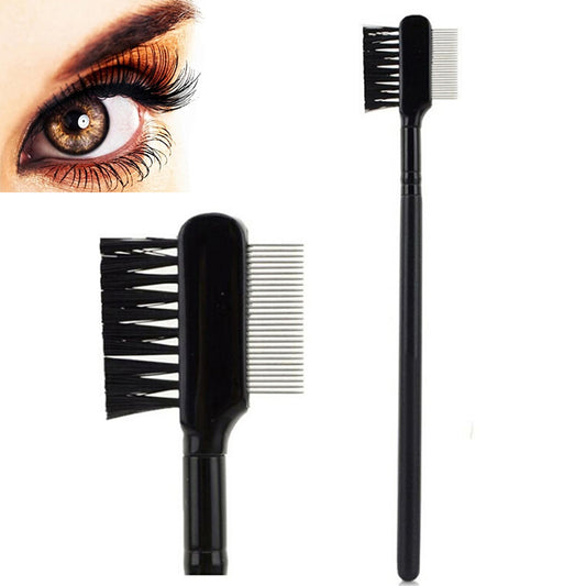 New Hot Selling High Quality Steel Eyebrow Eyelash Dual-Comb Extension Brush Metal Comb