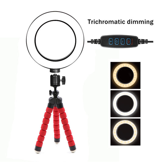 Compatible with Apple, Fill Light Bracket LED Ring Light Octopus Tripod 6 Inch Live Light Desktop Shaking Photo