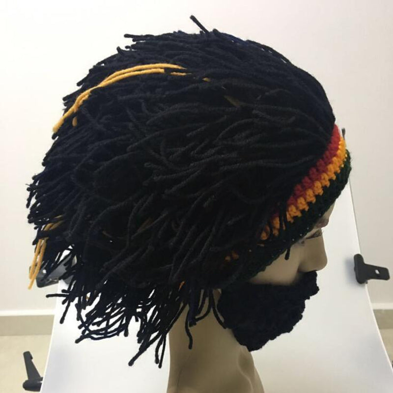 1Pc Bob Marley Reggae Jamaican Rasta Hat Dreadlocks Wig Caribbean Beret Cap Beret Dress Apparel Accessories Fashion Style New