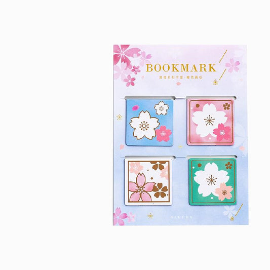 Yanji Magnetic Bookmarks Falling Sakura Series Cute Girl Gift Book Folder Fridge Magnet 4 Styles