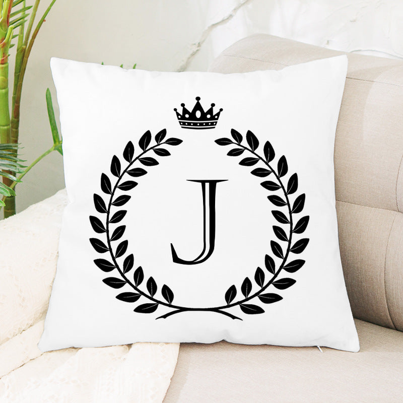 Hot Sale English Letter Flannel Throw Pillow Office Home Cushion