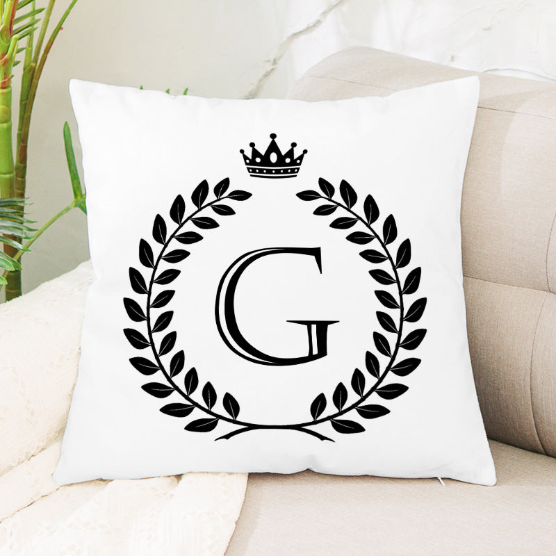 Hot Sale English Letter Flannel Throw Pillow Office Home Cushion