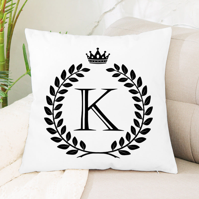 Hot Sale English Letter Flannel Throw Pillow Office Home Cushion