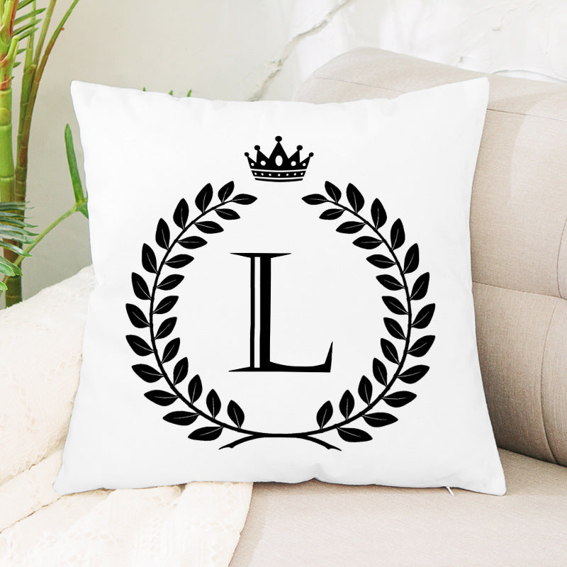 Hot Sale English Letter Flannel Throw Pillow Office Home Cushion