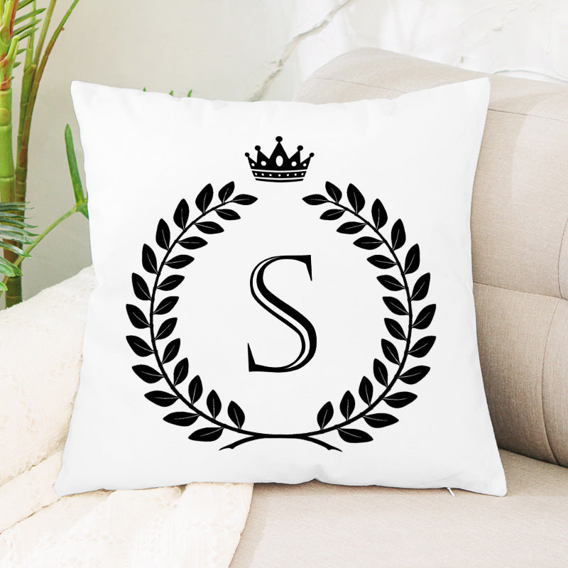 Hot Sale English Letter Flannel Throw Pillow Office Home Cushion