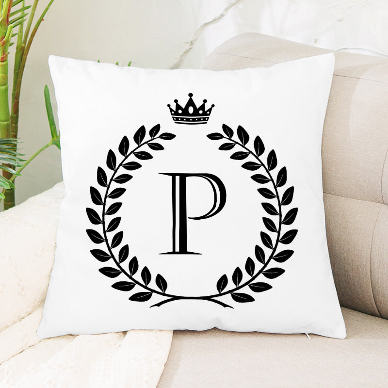 Hot Sale English Letter Flannel Throw Pillow Office Home Cushion