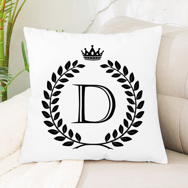 Hot Sale English Letter Flannel Throw Pillow Office Home Cushion