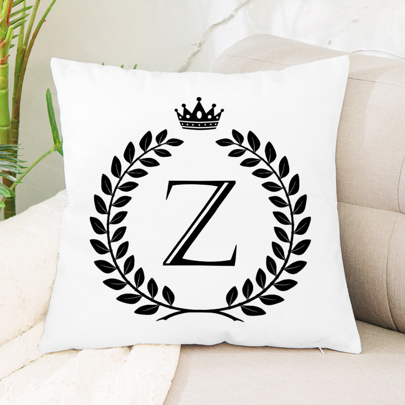 Hot Sale English Letter Flannel Throw Pillow Office Home Cushion