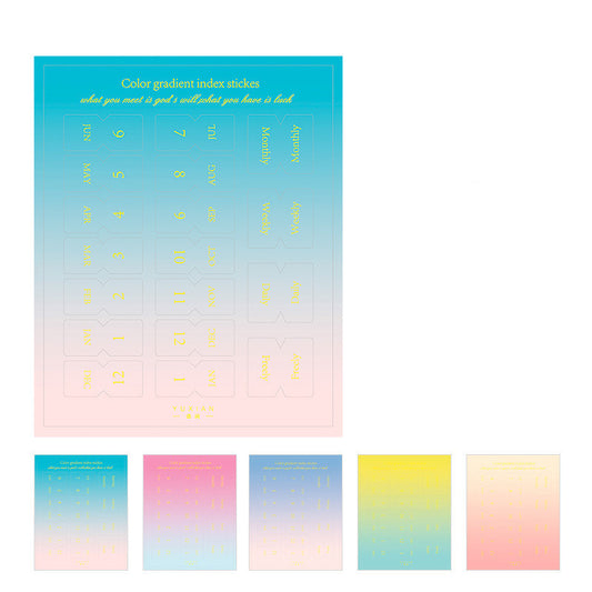 Yunmu Groceries Symphony Gradient Morandi Label Sticker