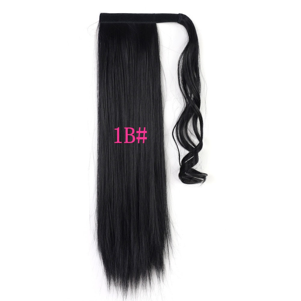 Long Straight Wrap Around Clip In Ponytail Hair Extension Heat Resistant Synthetic Tail Fake Hair