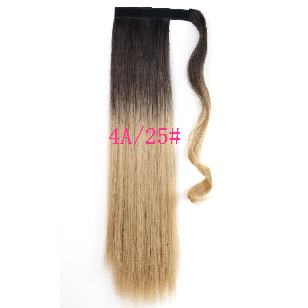 Long Straight Wrap Around Clip In Ponytail Hair Extension Heat Resistant Synthetic Tail Fake Hair