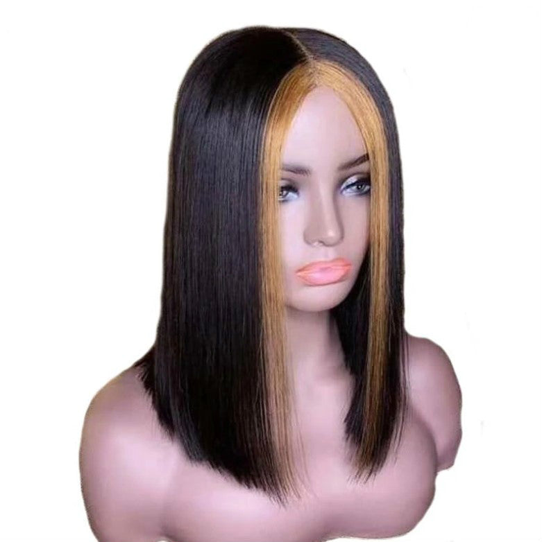 Explosion Style Front Lace Straight Hair Wig European And American Women'S Wig Short Straight Hair Human Hair Wigs