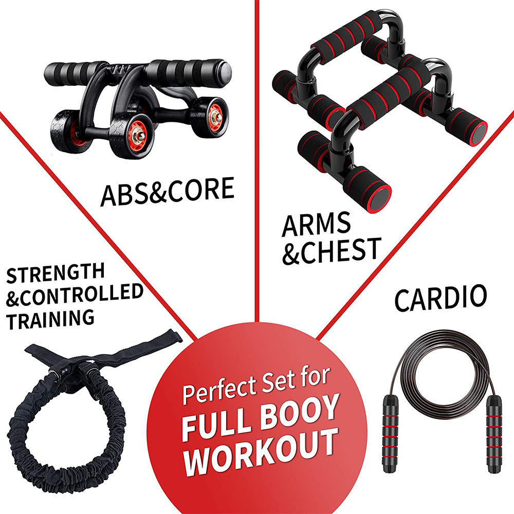 Push-Up Bracket Rebound Pull Rope 4 Rounds