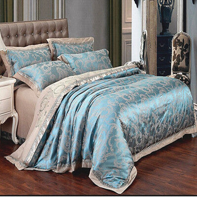 High Grade European Four Piece Satin Jacquard Bedding Pure Cotton Sheet Quilt Cover Genuine Wedding Bedding Home Textile