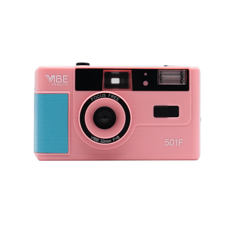 Brand new German VIBE 501F camera non-disposable retro film camera 135 film fool with flash