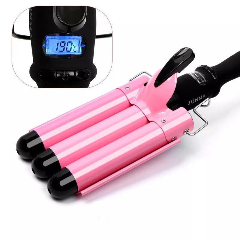 Small Curling Iron Water Corrugated Three-Tube Electric Curling Iron