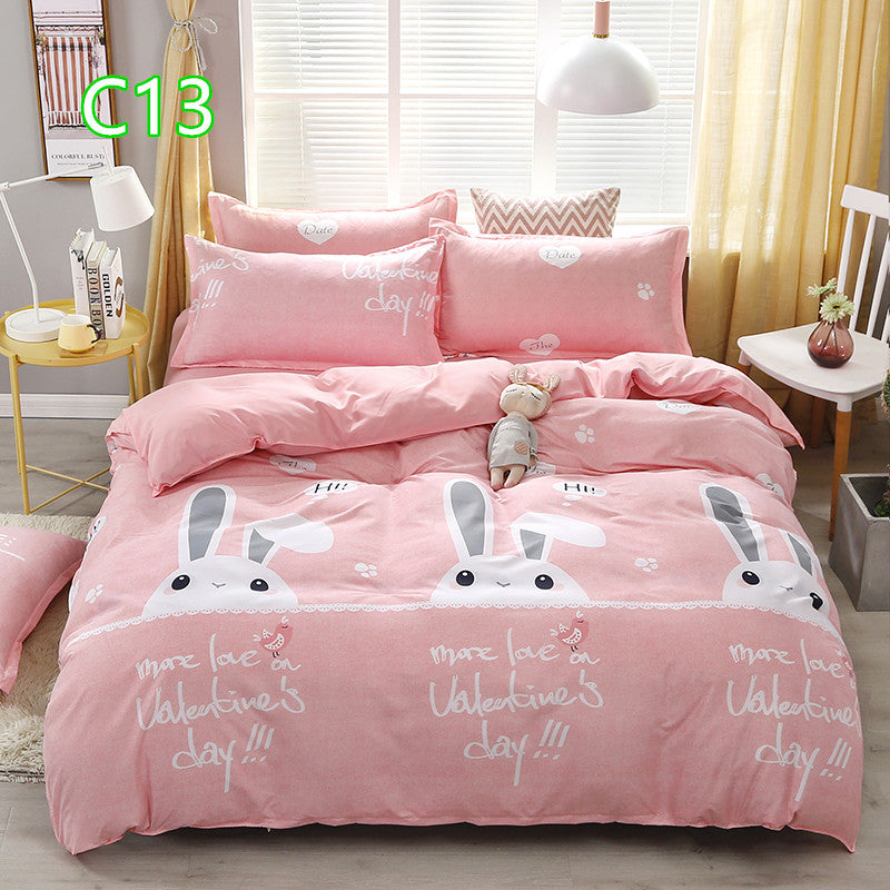 Cute Cartoon Pattern Soft Children'S Single Double Extra Large Quilt Cover And Pillowcase Set