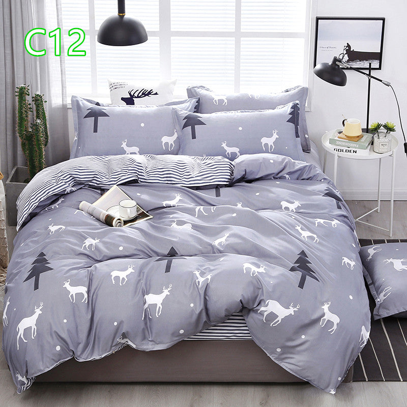 Cute Cartoon Pattern Soft Children'S Single Double Extra Large Quilt Cover And Pillowcase Set