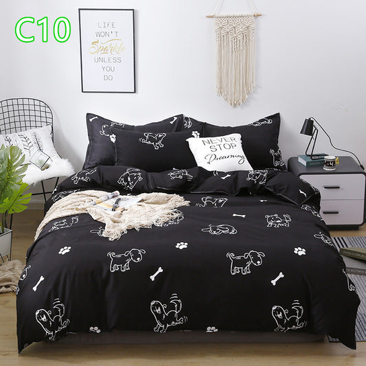 Cute Cartoon Pattern Soft Children'S Single Double Extra Large Quilt Cover And Pillowcase Set