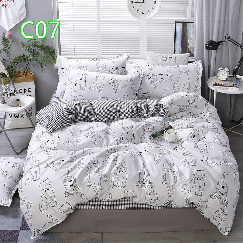 Cute Cartoon Pattern Soft Children'S Single Double Extra Large Quilt Cover And Pillowcase Set