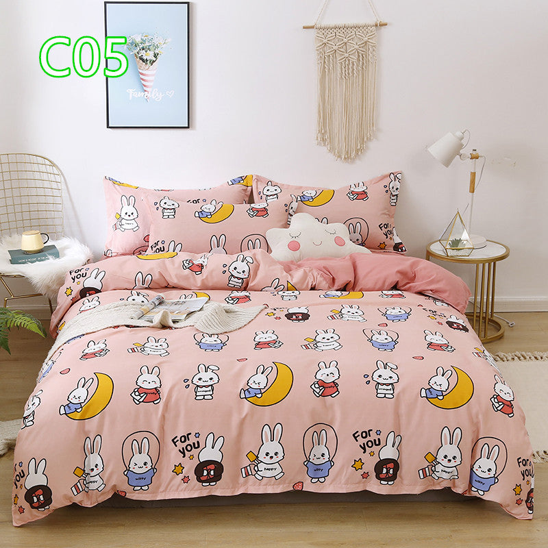 Cute Cartoon Pattern Soft Children'S Single Double Extra Large Quilt Cover And Pillowcase Set