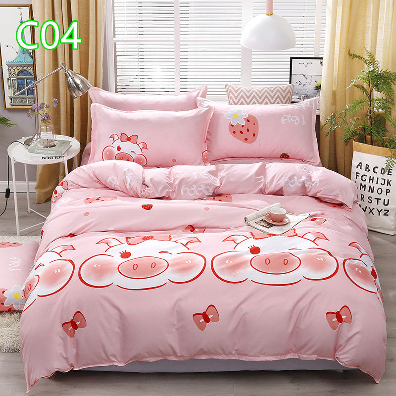 Cute Cartoon Pattern Soft Children'S Single Double Extra Large Quilt Cover And Pillowcase Set