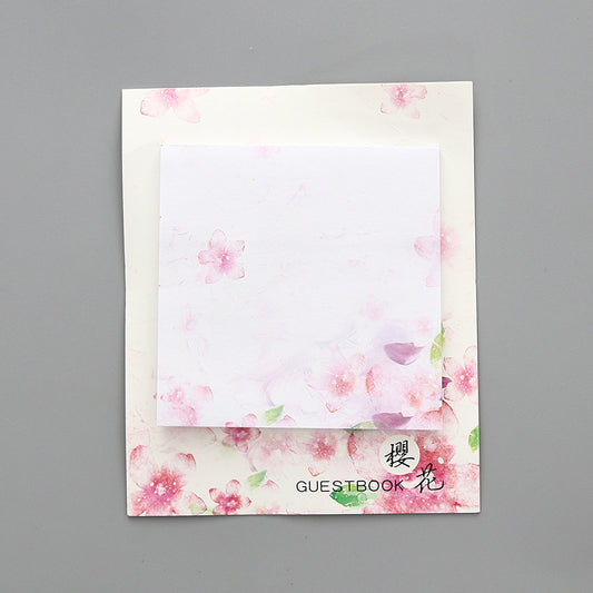 Mohamm 30PCS American Cherry Blossom Kawaii Cute Sticky Notes Memo Pad in Japanese Style Diary Stationery Flakes Scrapbook Deco