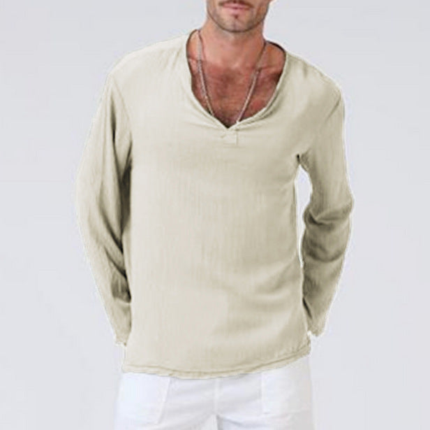 New Cotton And Linen Ethnic Style Men's T-shirt Men