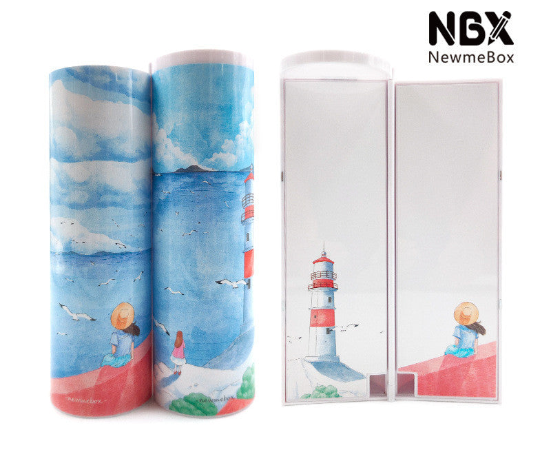 Long Student Pencil Case, Multifunctional Pencil Case, Plastic Double-layer Children's Creative Pencil Case