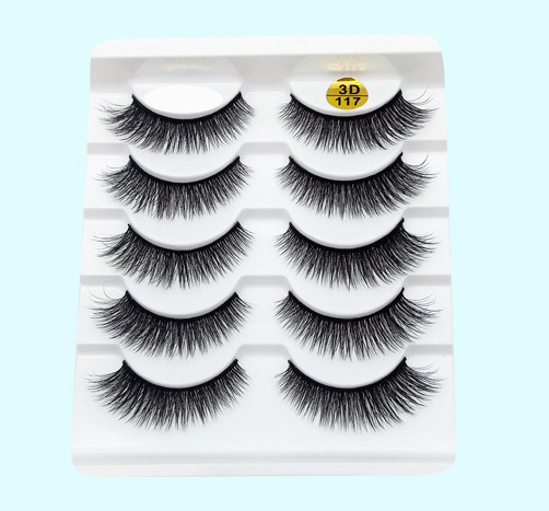 Mink False Eyelashes 3D False Eyelashes Five Pairs Of Soft Cotton Stalk Eyelashes