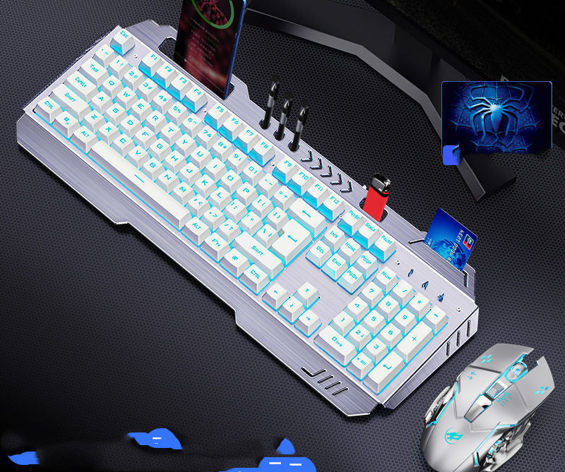 Mechanical Hand Keyboard, Mouse And Earphone Three Piece Suit Wired Computer Notebook Chicken Eating Game