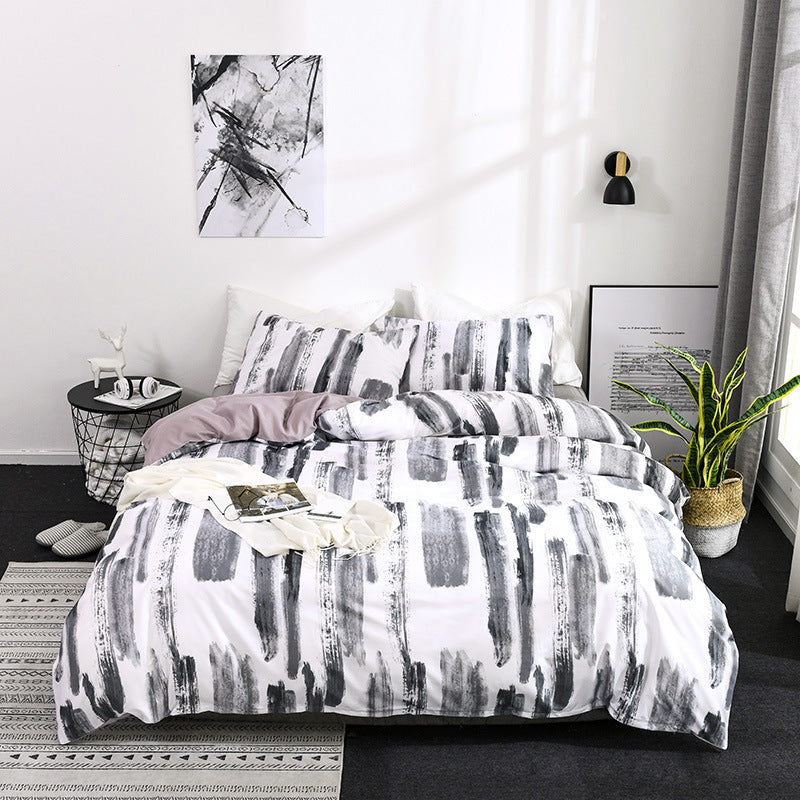 Three-piece Ink Graffiti Set For Home Textiles And Bedding