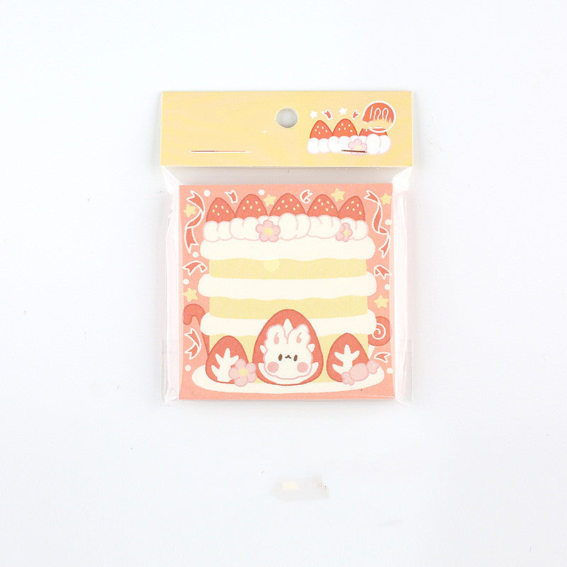 MINKYS New Kawaii 100 Sheets Cute Milk Strawberry Memo Note Daily