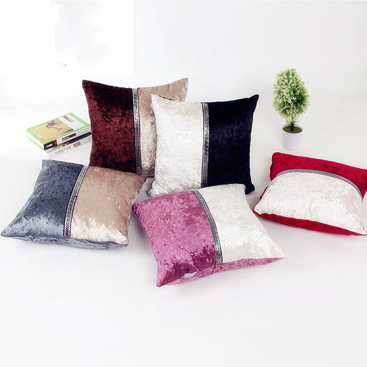 Fashionable And Simple Stitching Plush Chemical Fiber Pillow