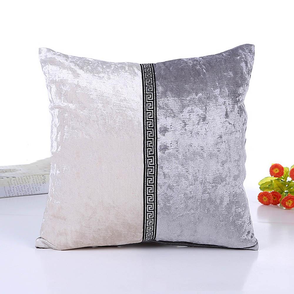 Fashionable And Simple Stitching Plush Chemical Fiber Pillow