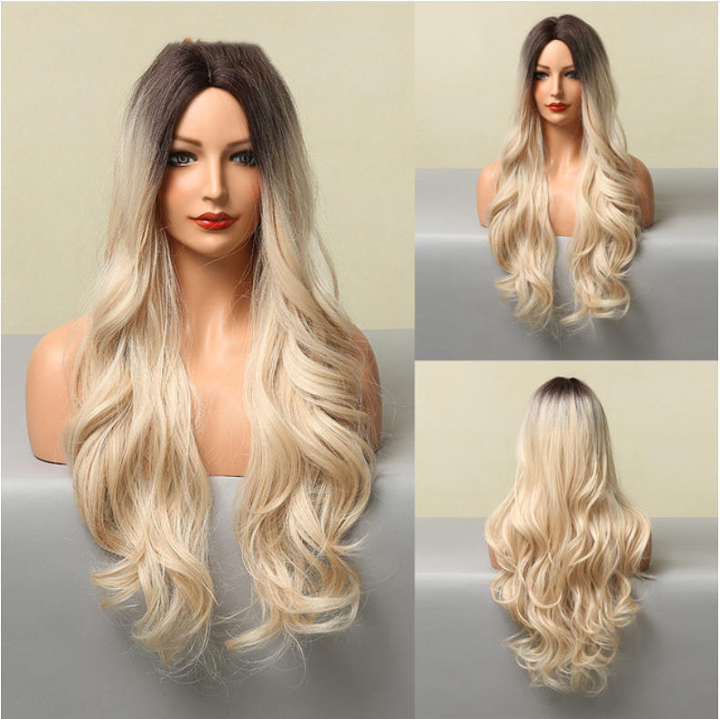 Fashion Gold Brown Black Wig