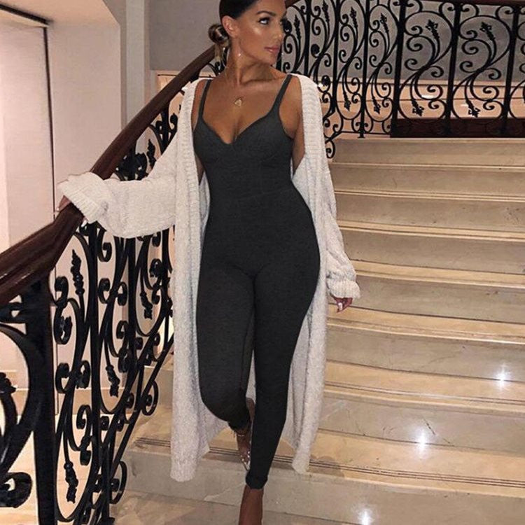 Women's Small Sling Jumpsuit Trousers Casual Sling Sports Jumpsuit Trousers