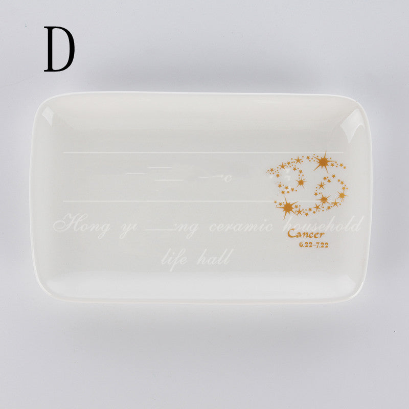 Creative Breakfast Plate Couple Ceramic Plate Cake Dessert Plate Household Dish Plate