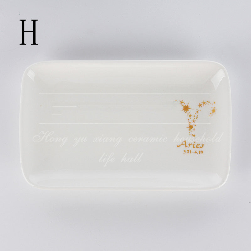 Creative Breakfast Plate Couple Ceramic Plate Cake Dessert Plate Household Dish Plate