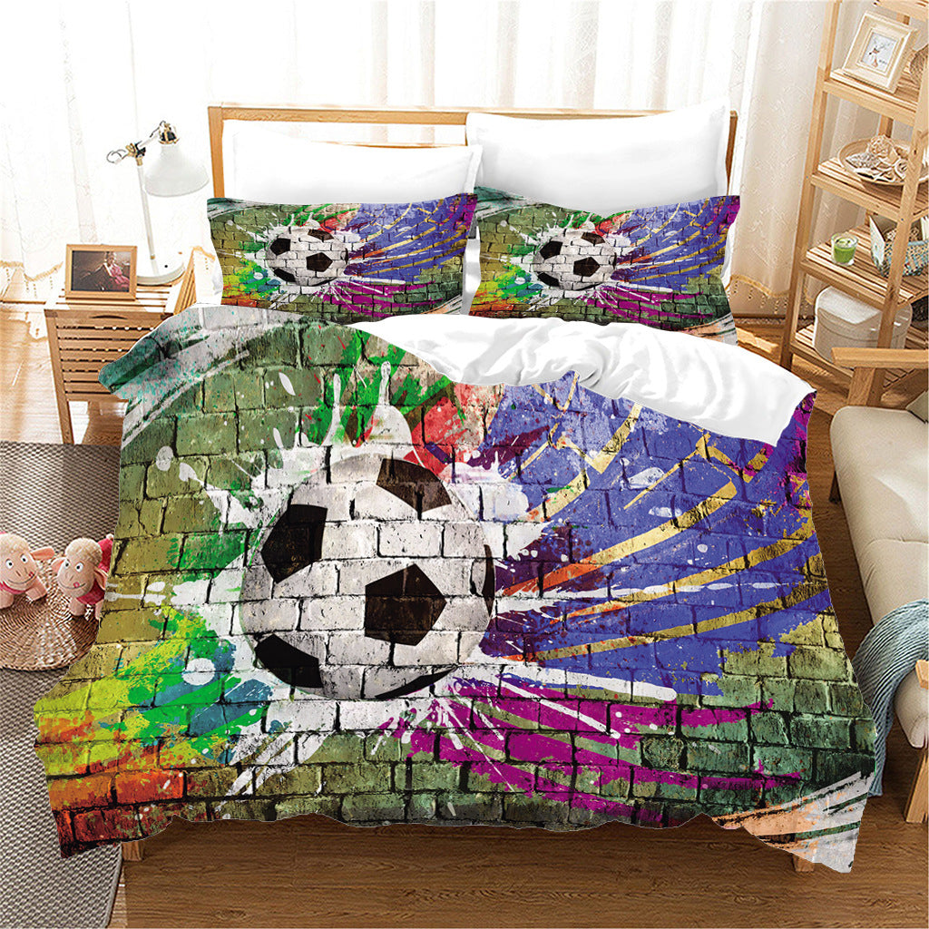 Sports Football Series Three-piece Bed