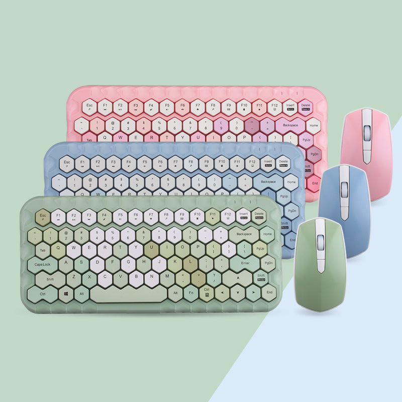 Girl Heart Wireless Keyboard And Mouse Set